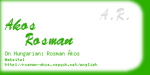 akos rosman business card